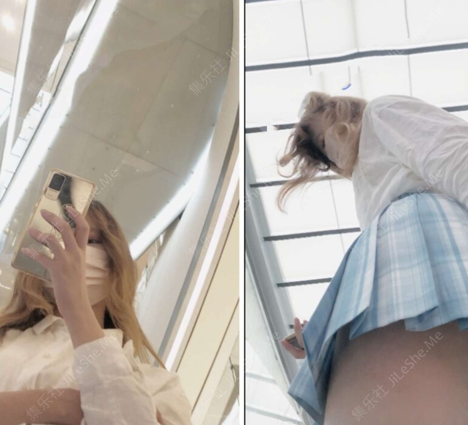 商场一路跟踪抄底不穿内裤的JK裙美女❤️好漂亮的鲍鱼【1V/609MB】-集乐社